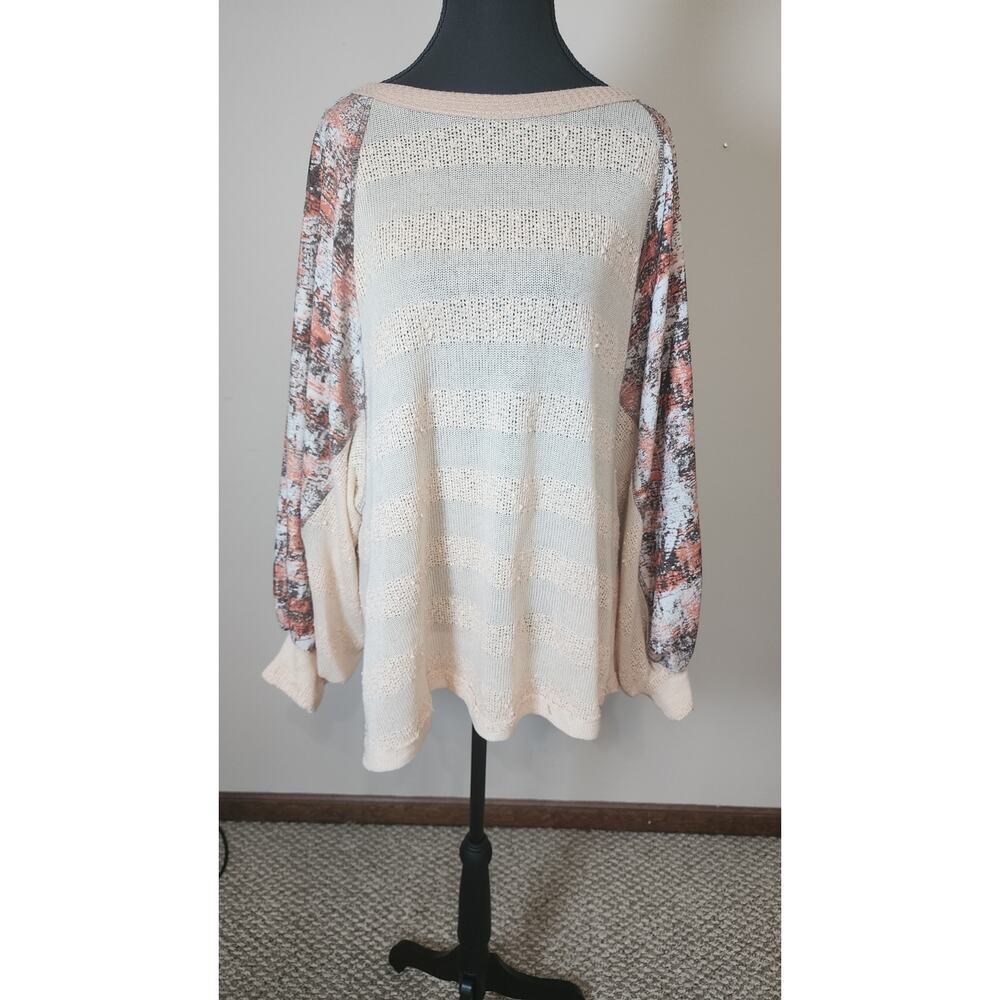 Ces Femime Women's Large Blouse‎ w/ Puff Sleeves Boho - Picture 3 of 6